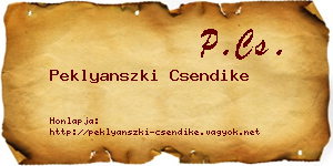 Peklyanszki Csendike névjegykártya